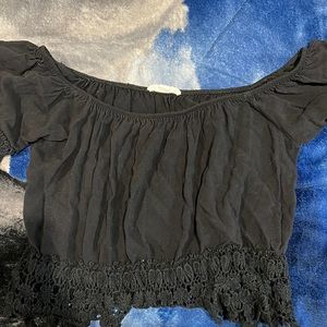 Medium black off the shoulder loose top
